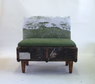 From Africa with love Beautiful Suitcase Chair in Veld fabric olive green